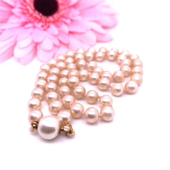 Choker Cream Pearl Necklace 16” - Picture 2 of 5